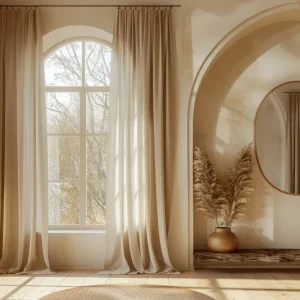 Toile de Fond Fête des Mères Arche de Fenêtre Écru Minimaliste GQ2-106