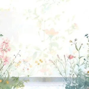 Toile de fond Printemps Fleurs Délicates Fenêtre LXX1-76
