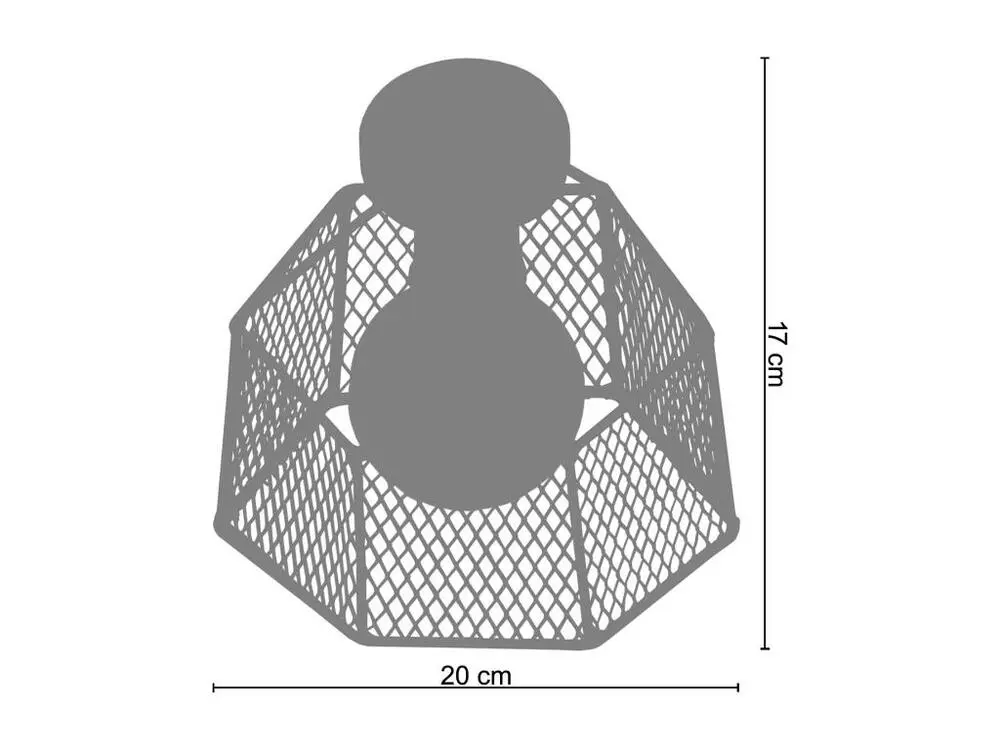 Plafonnier maille métal noir 15 cm.. pour pose de cloisons