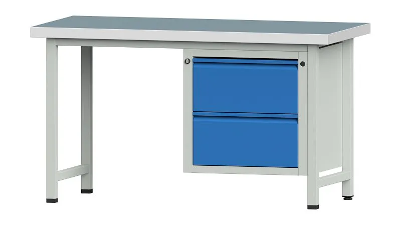 Établis ANKE Établi combiné exemple 711 E 1500 x 700 x 850 mm RAL 7035/5012 UBP 50 mm 510.545 se procurer à bas prix