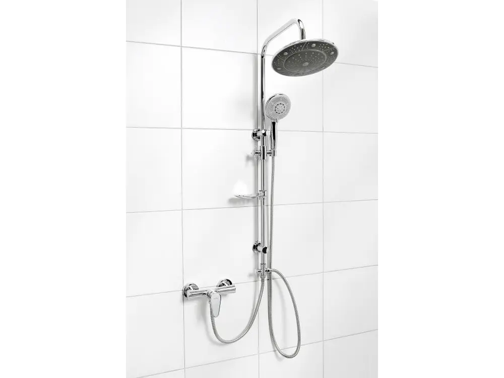 Crémaillère Exposed robinetterie bain douche pluie soupape pôle robinet multifonction ensemble