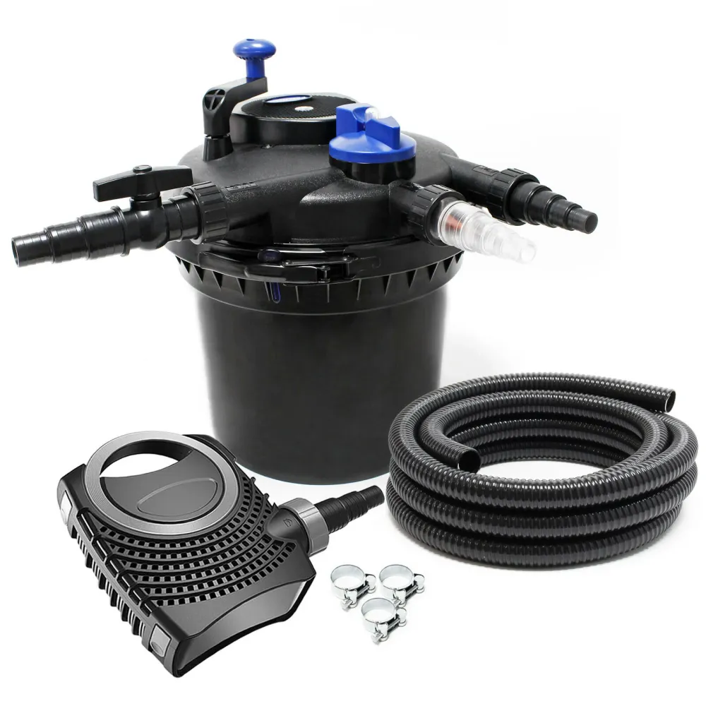 Flotteur de réservoir Kit set bassin 8000 litres 11 watts UVC pompe 6000 l/h tuyau 5 m kit de filtration 16_0001967