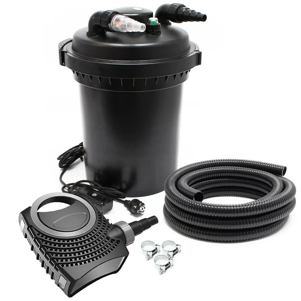 Siège de WC Kit set bassin 12000 litres 11 watts UVC pompe 3600 l/h tuyau 5 m kit de filtration 16_0001955