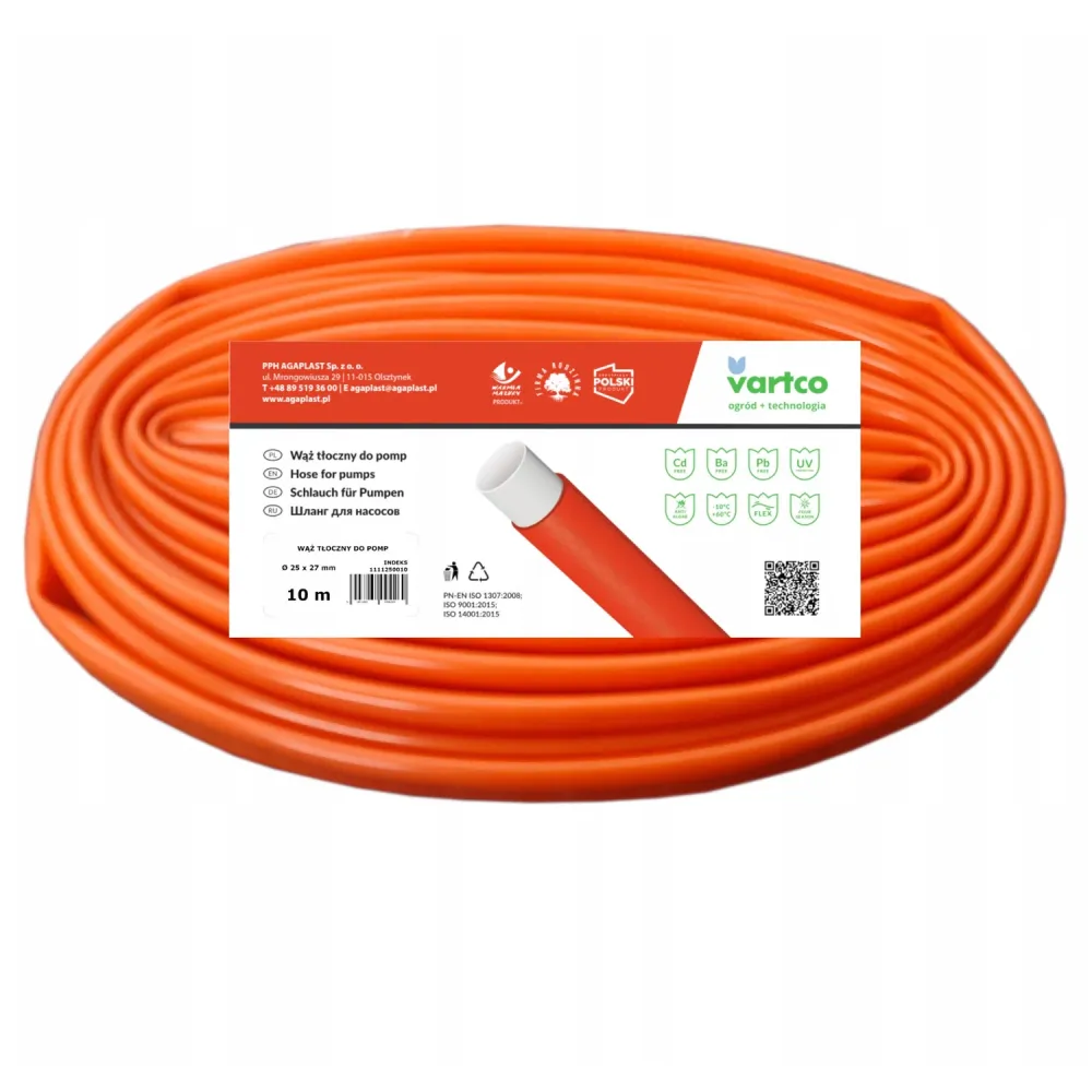 Vartco VARTCO Pump Hose Pipe 10m Diameter 32mm Water Pond Liquid Waste 2-Layer Modulable UV Algae Resistant - Hauteur régl...