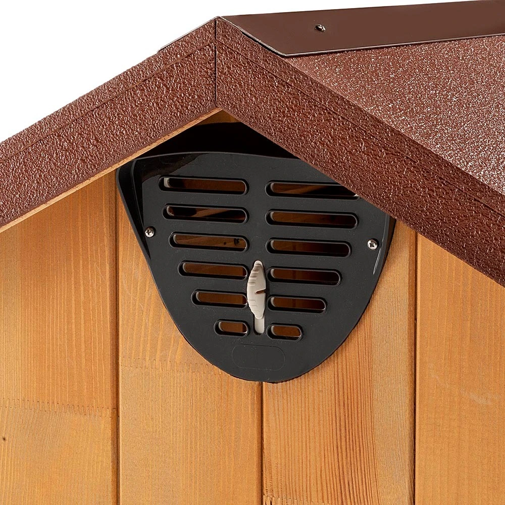 Ferplast niche pour chiens pour l'extérieur domus medium en bois fsc, pieds isolants en plastique, grille pour l'...