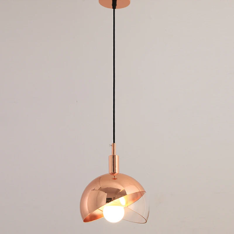 Abat-jour en forme de dôme pivotant, luminaire suspendu post-moderne en verre voir à travers, 1 tête pour salle à manger,...