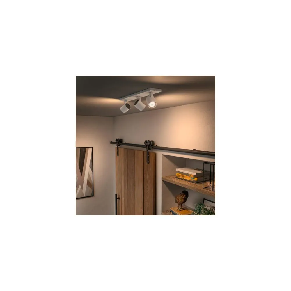 Détecteur de mouvement Lampe de plafond Philips Hue Runner 3 spots GU10 ambiance blanche