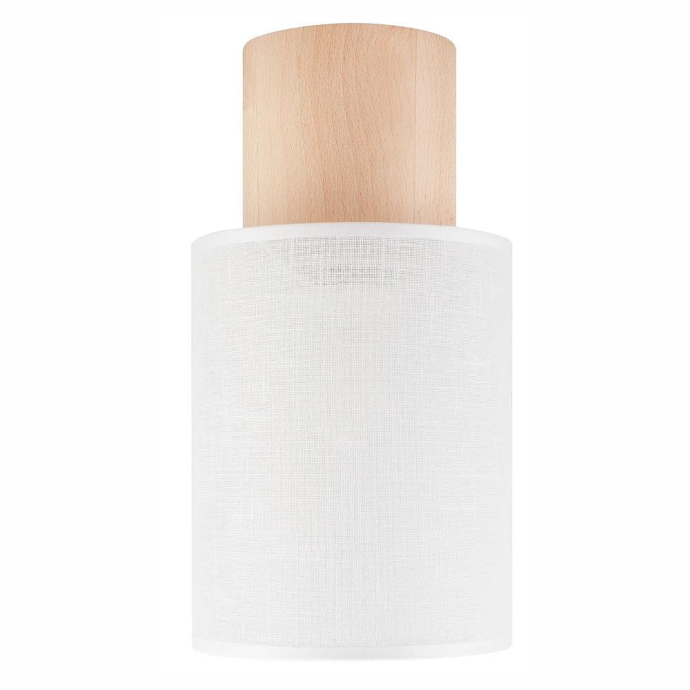 Envostar Asolita plafonnier abat-jour tissu blanc en blanc mat
