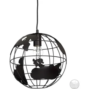 Lampe murale lampadaire décoration design à suspension abat-jour boule globe noir 13_0001352 pour installation domestique