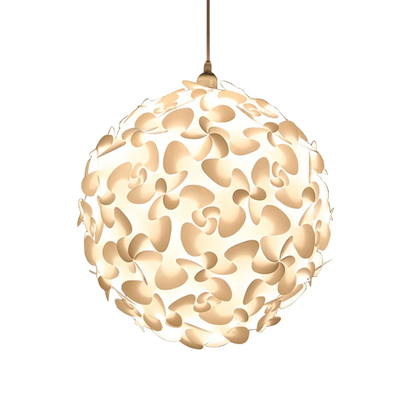 Lampe suspendue Art déco à 1 lumière avec abat-jour en plastique, plafonnier suspendu en forme de globe blanc, 18"/23,5" d...