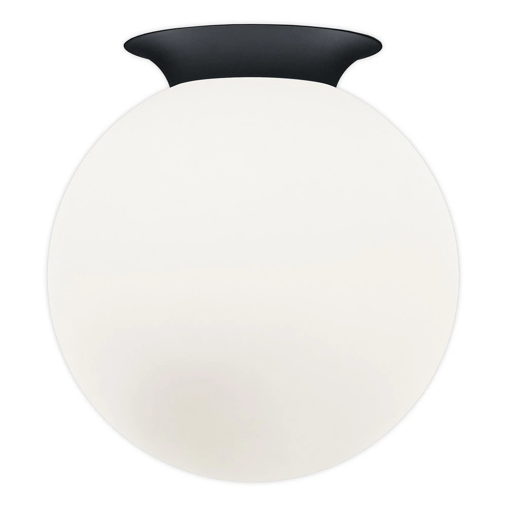 Plafonnier Blob, abat-jour sphérique en verre opalin, Ø 30 cm pour installation domestique