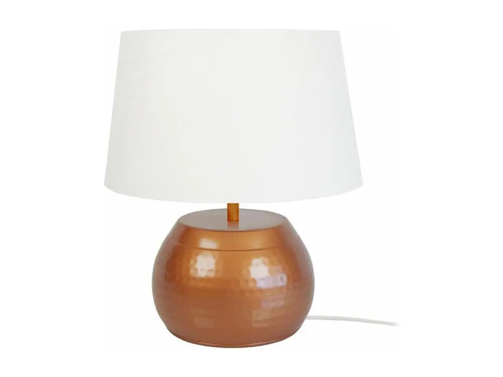 Étanche IP65 Lampe de chevet globe, métal cuivre 37 cm.