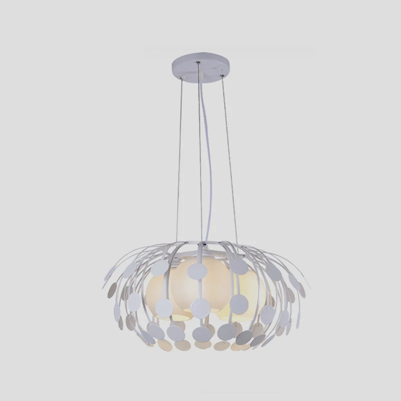 Transformateur LED Lustre Globe noir/blanc actuel à 3 lumières, plafonnier suspendu en verre blanc avec cadre en fer ovale