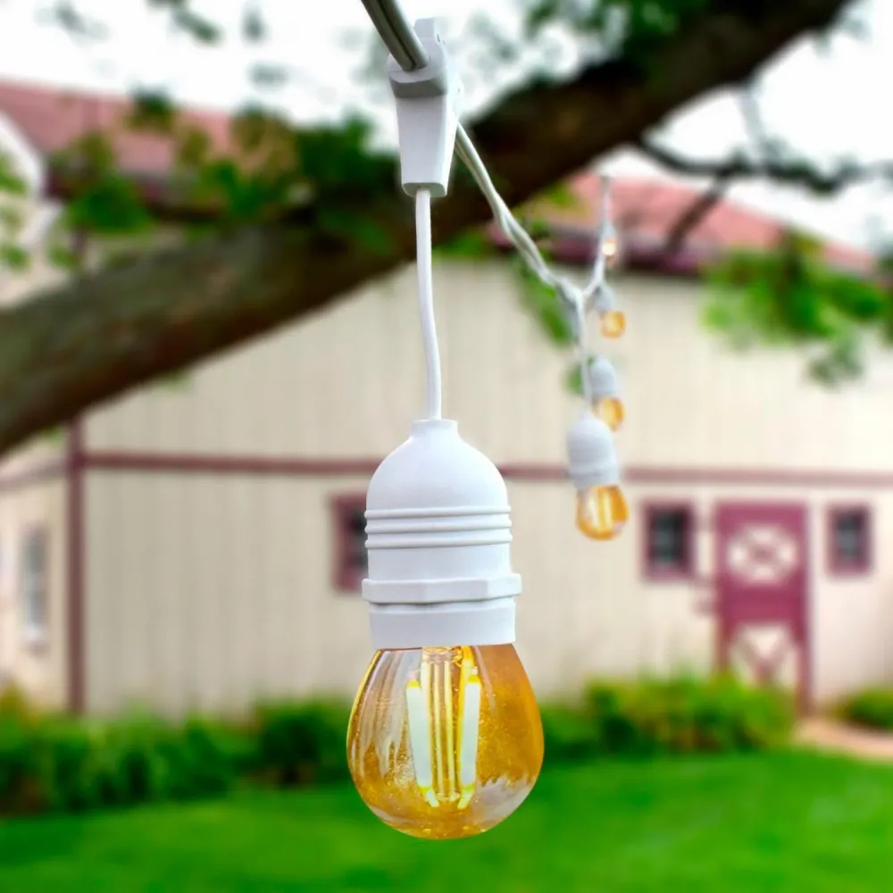 Balise solaire Guirlande extérieure blanche 5.5m 8 douilles E27 étanche IP65