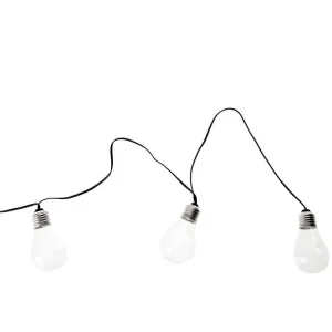 Balise solaire Guirlande lumineuse de jardin 10 ampoules transparentes LED blanc FANTASY GLACIAL 7.50m