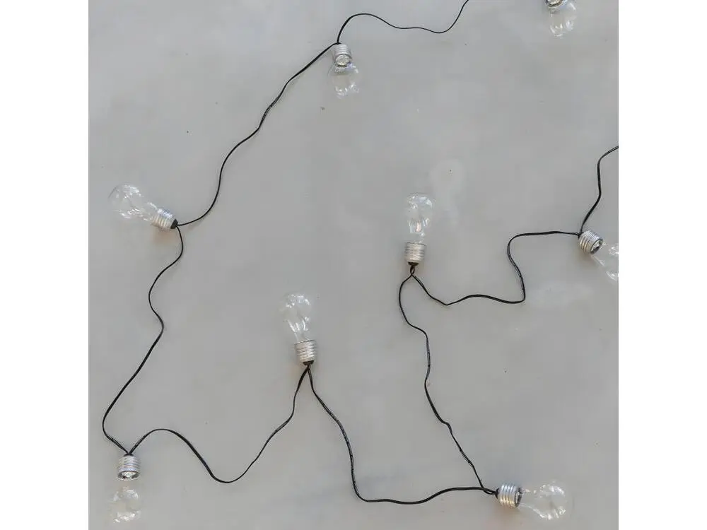 Balise solaire Guirlande lumineuse de jardin 10 ampoules transparentes LED blanc FANTASY GLACIAL 7.50m