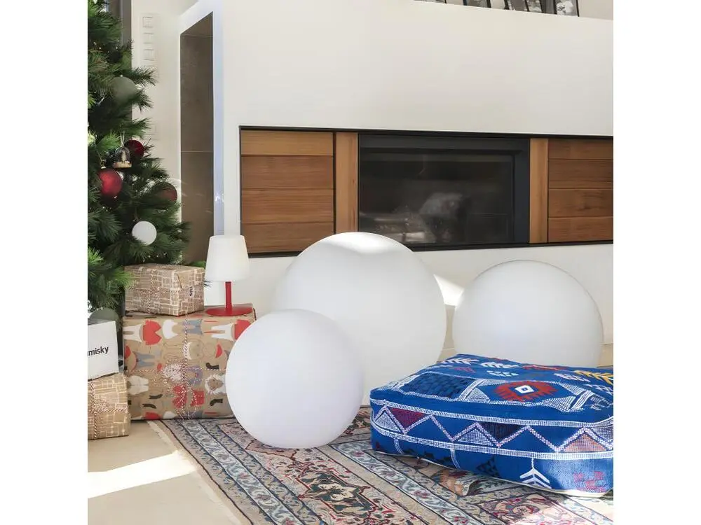 Boule lumineuse filaire pour extérieur LED blanc BOBBY ∅60cm culot E27 pour allée et terrasse