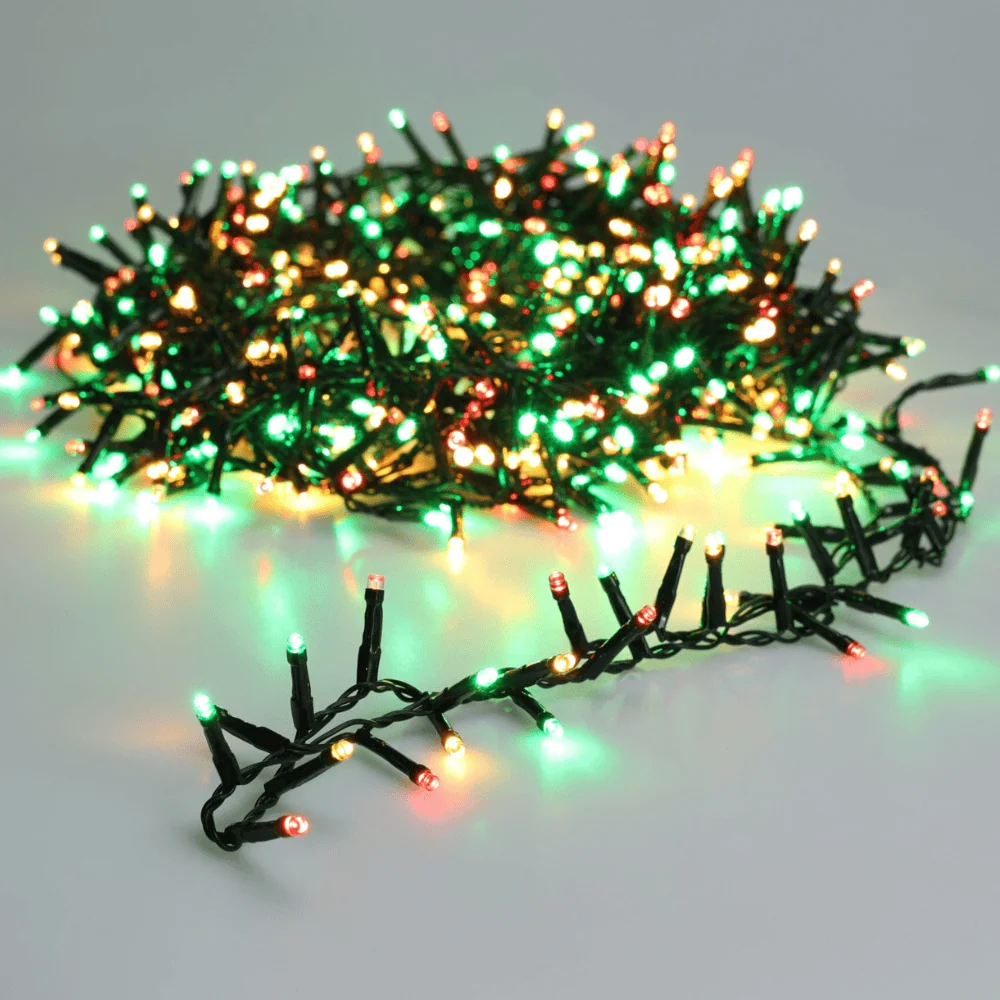 Guirlande extérieure 800 LED 16m – Rouge Vert Blanc pour allée et terrasse