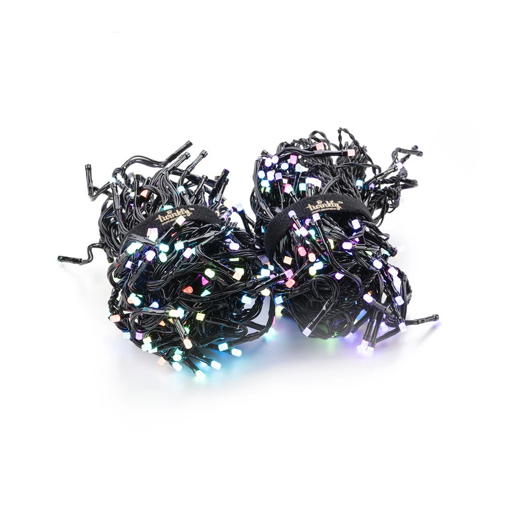 Guirlande lumineuse LED Twinkly, RVB, noir, 400 flammes, 6m avec kit de fixation