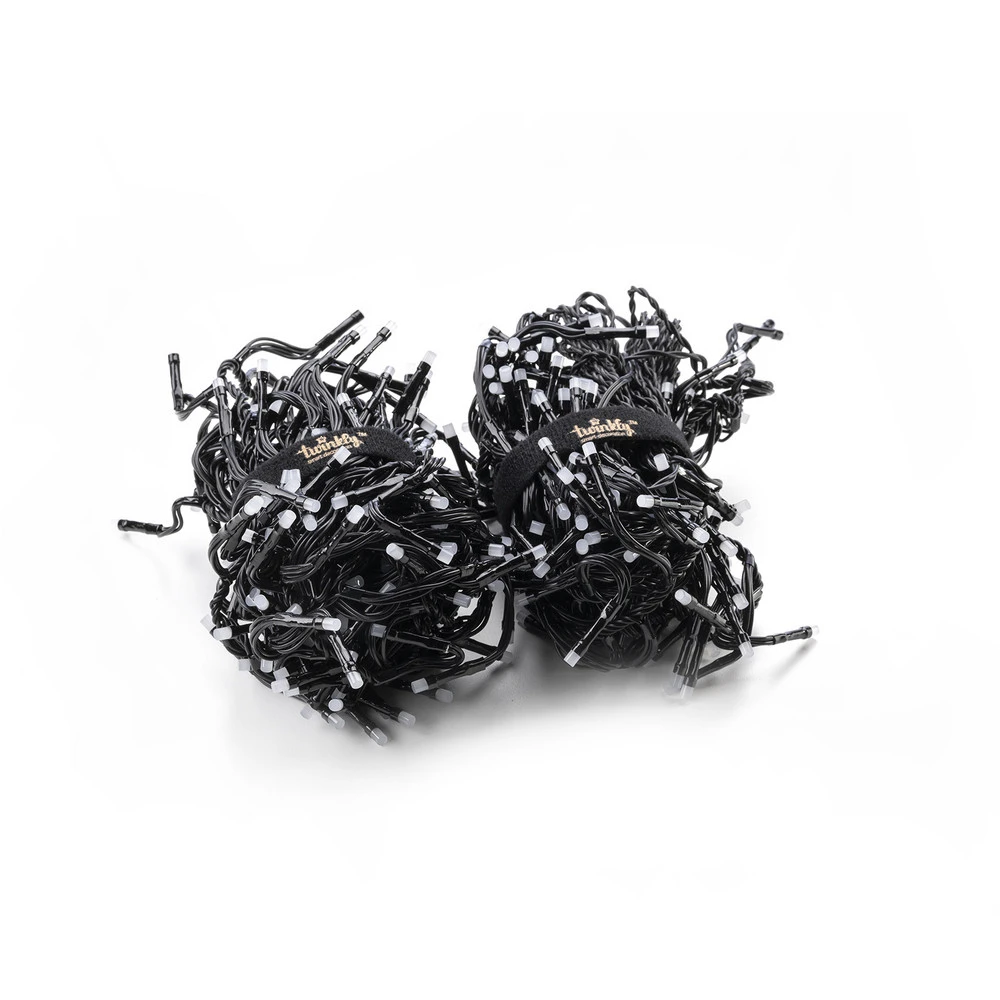 Guirlande lumineuse LED Twinkly, RVB, noir, 400 flammes, 6m avec kit de fixation