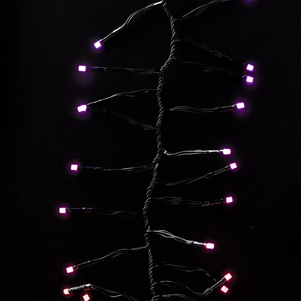 Guirlande lumineuse LED Twinkly, RVB, noir, 400 flammes, 6m avec kit de fixation