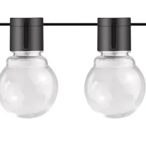 Guirlande lumineuse solaire d'extérieur de 7 mètres avec 20 ampoules avec revêtement blanc. Couronne solaire pour sécurité...