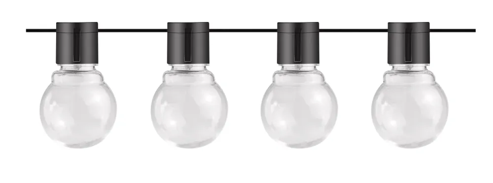 Guirlande lumineuse solaire d'extérieur de 7 mètres avec 20 ampoules avec revêtement blanc. Couronne solaire pour sécurité...