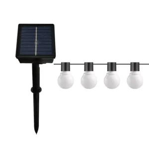 Guirlande lumineuse solaire d'extérieur de 7 mètres avec 20 ampoules transparentes - Guirlande lumineuse solaire pour allé...