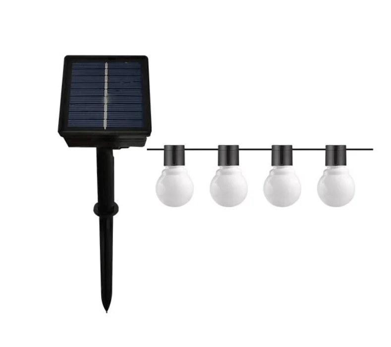 Guirlande lumineuse solaire d'extérieur de 7 mètres avec 20 ampoules transparentes - Guirlande lumineuse solaire pour allé...