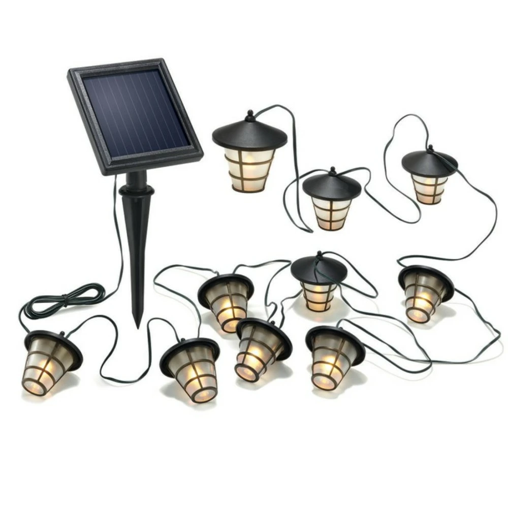 Guirlande solaire asia style 10 lampions, 8 modes Résistant au gel