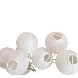 Lot de 4 guirlandes lumineuses blanches en boules de papier 3.10 m Résistant au gel