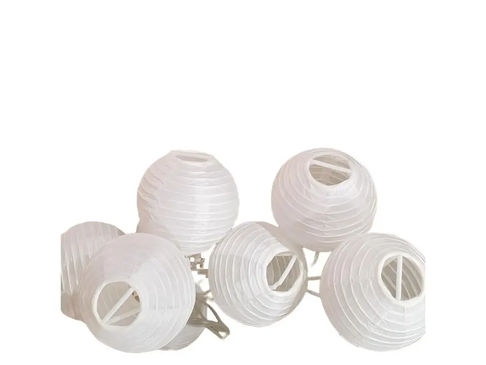 Lot de 4 guirlandes lumineuses blanches en boules de papier 3.10 m Résistant au gel