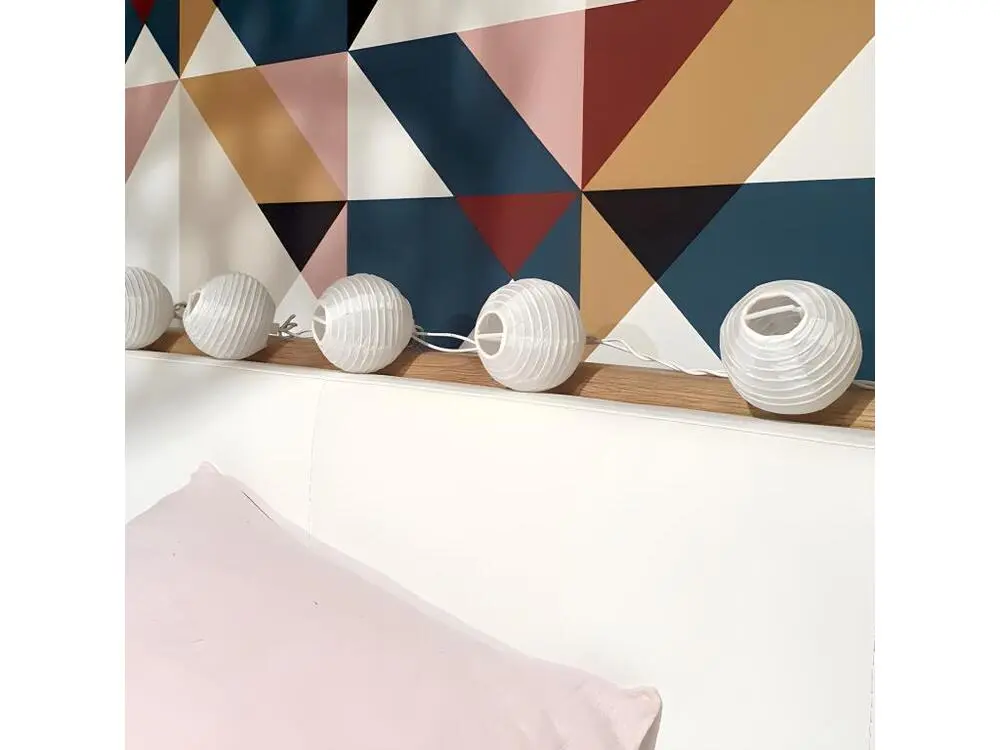Lot de 4 guirlandes lumineuses blanches en boules de papier 3.10 m Résistant au gel