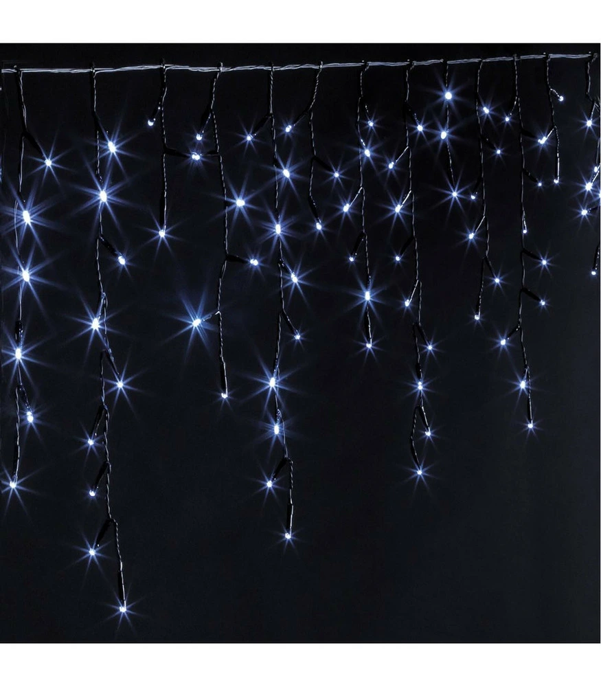 Professionnel Guirlande d'extérieur rideau de façade 10 tombées 240 led blanc frais