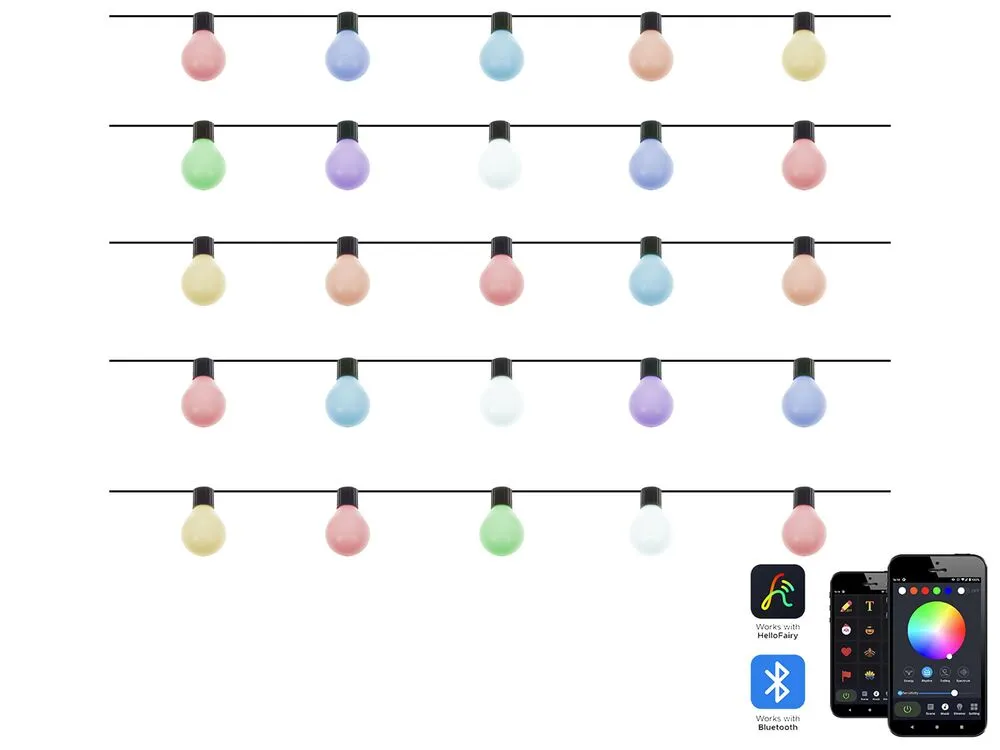 Projecteur à détection Guirlande de LED blanche contrôlable via une application 9 m pour extérieur ISORTOQ