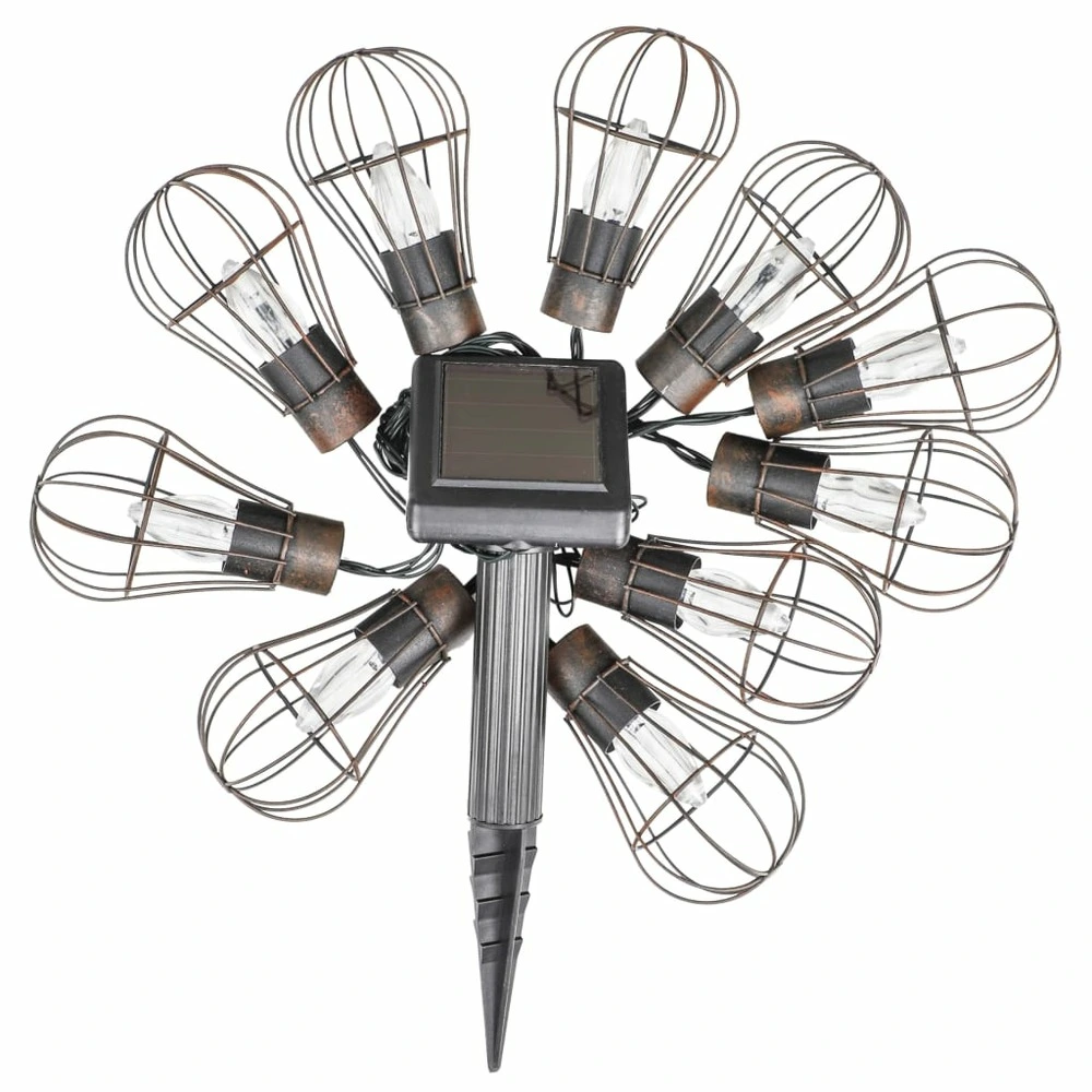 Projecteur à détection Guirlande lumineuse à led solaire de jardin 10 ampoules 5,5 cm