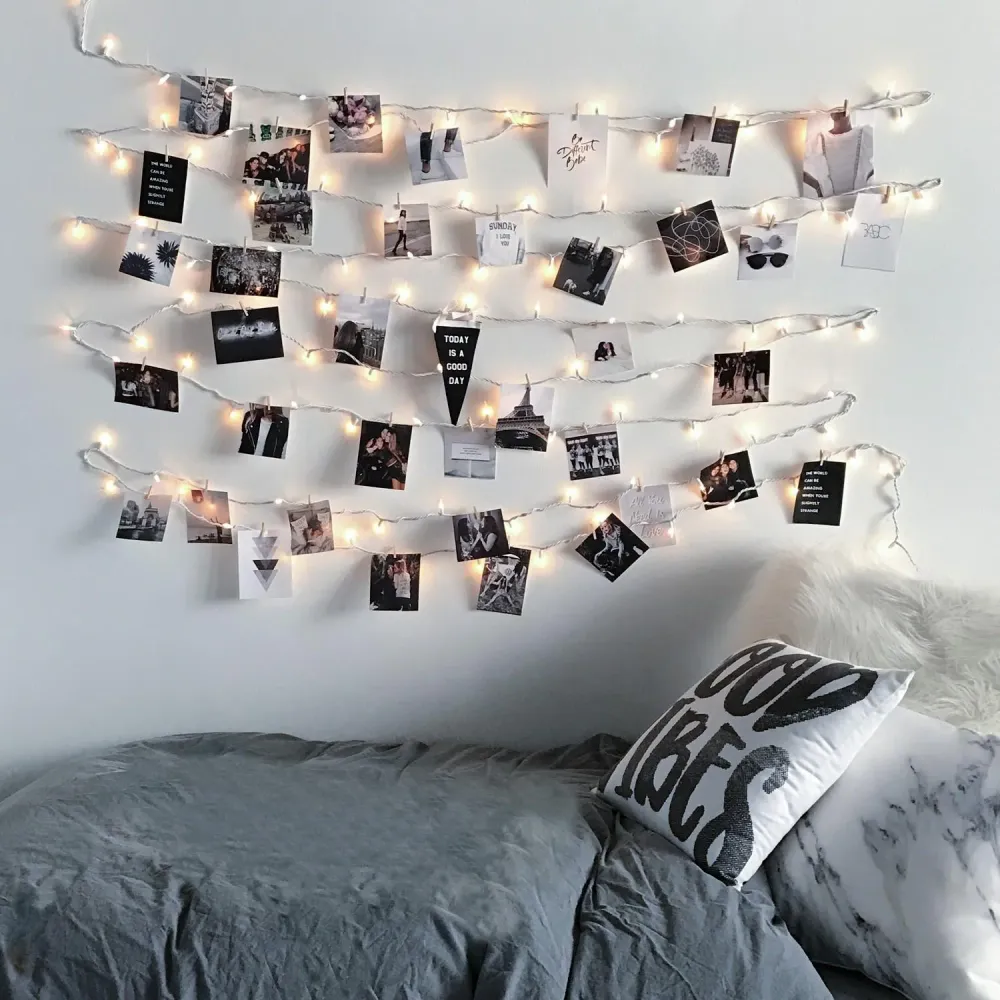 Spot encastrable Guirlande lumineuse LED 3.5m fil métal avec pince linge or