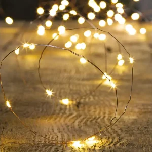 Étanche IP65 Guirlande lumineuse d'extérieur Rouge cuivré 100 MicroLED Blanc chaud sur 10 Mètres avec 8 jeux de lumière