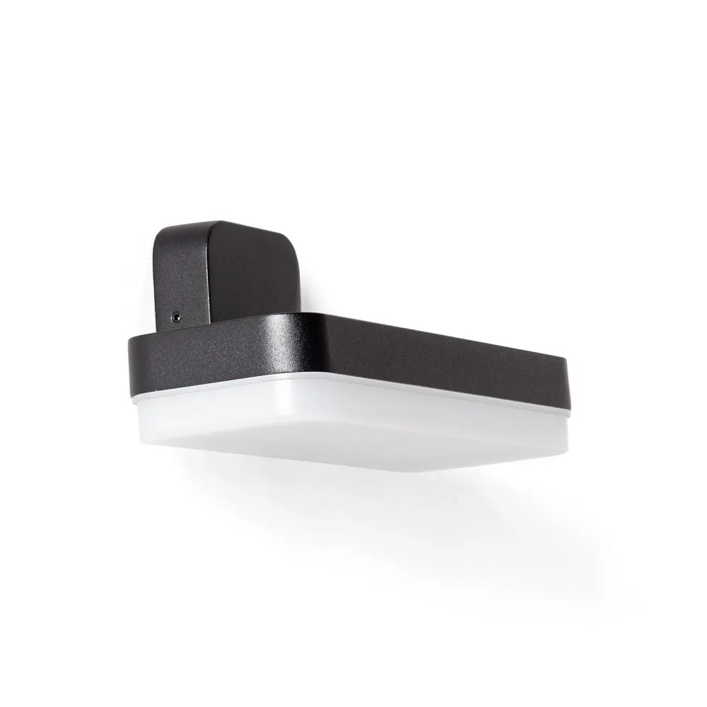 Étanche IP65 Lampe murale extérieure LED noire Mirto 10W forme rectangulaire