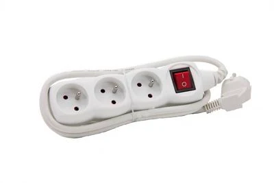 Bloc Multiprise 3 prises 1.5m 3g1.5 + interrupteur pour courant fort