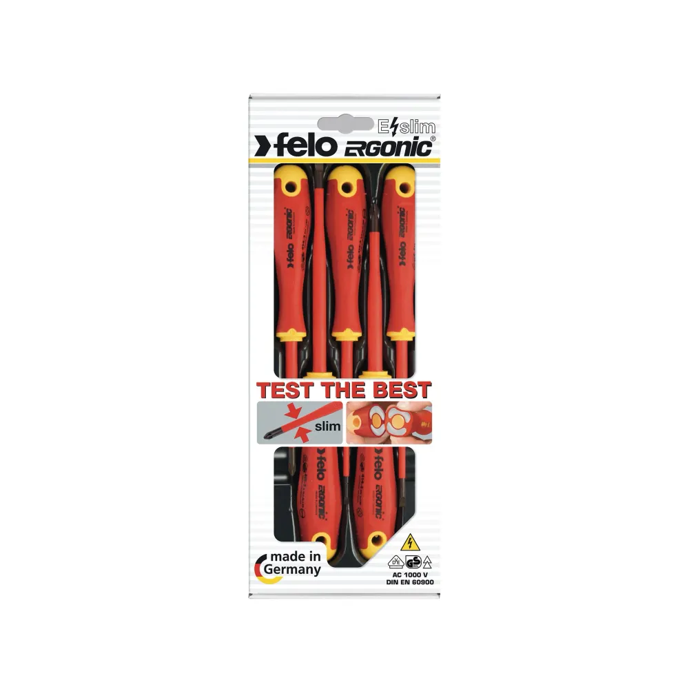 SERIE DI 5 GIRAVITI ERGONIC FELO PER ELETTRICISTI ABC TOOLS M71018500 compatible avec système domotique