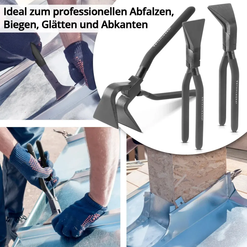 Jeu de pinces pliantes STAHLWERK 0° | 45° | 90° avec pince pliante largeur de bec 60 mm | Pinces à tôle | Pinces à cintrer...