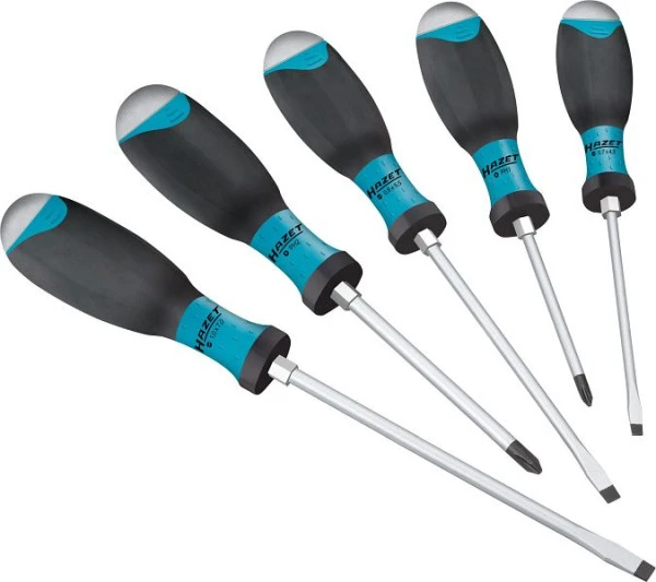 Jeu de tournevis Hazet avec capuchon à chocs profil Phillips PH profil fendu 08 x 45 - 12 x 7 PH1 - PH2 810U-1/5 choisir à...