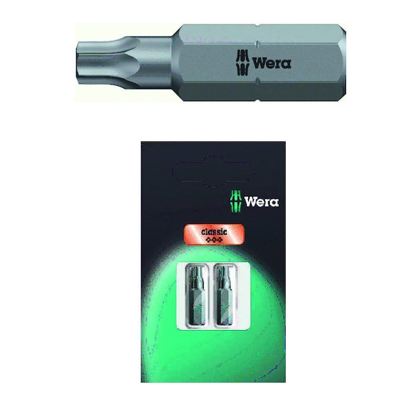 Jeu de 2 embouts de vissage empreinte Torx® 867/1 - T15 x 25 mm - WERA WERK avec Filetage Universel