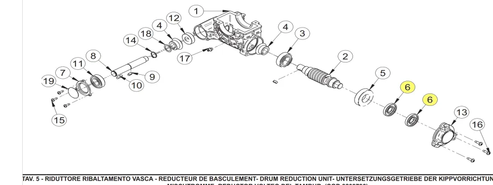 Joint spi pour réducteur de basculement – bétonnières Imer S190 / S250 / S350 en Laiton Chromé