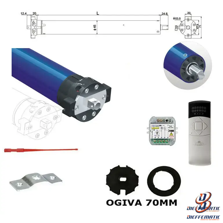 Haute Fidélité Kit Automazione Per Tende Da Sole Motore 20nm 55kg + Centrale + 1 Telecomando