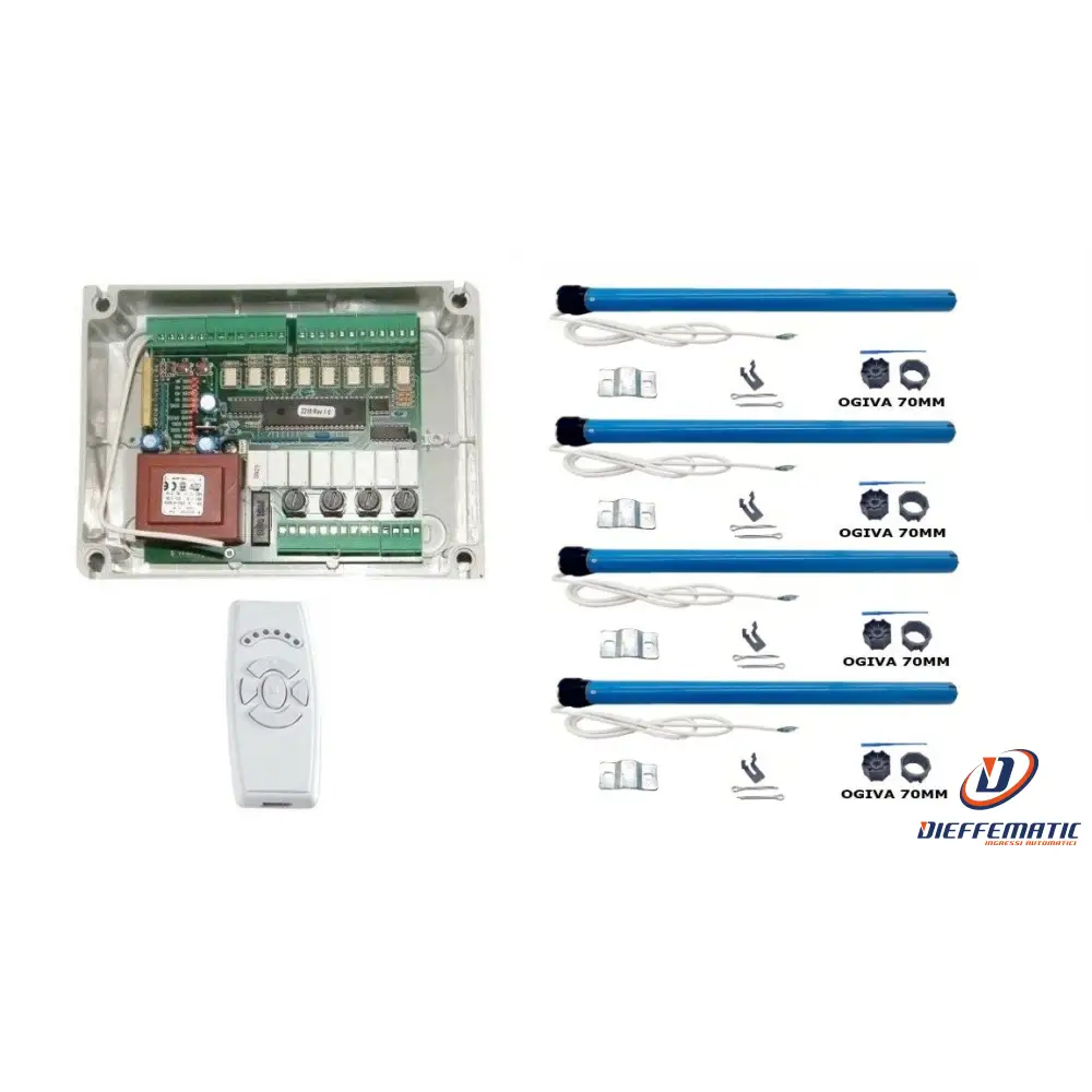 Kit 4 Motori Tubolari 50Nm + Centrale E Telecomando 6 Ch Per Tende Da Sole 230V avec caméra HD