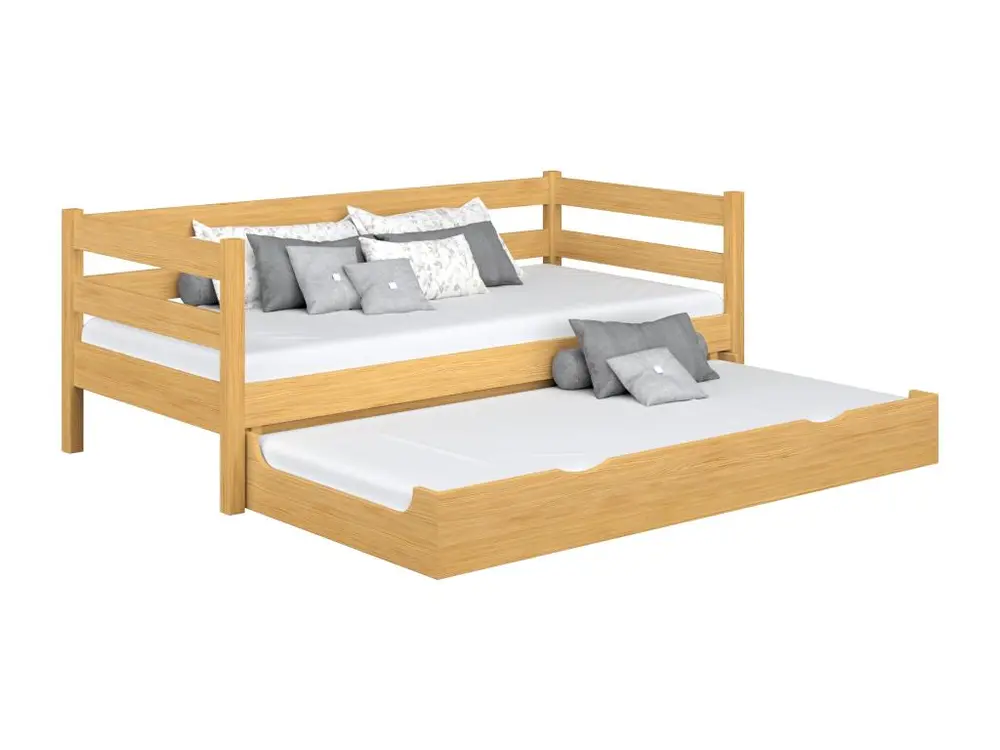 Chauffage de survie Lit banquette gigogne N01 Pin Naturel 90x190