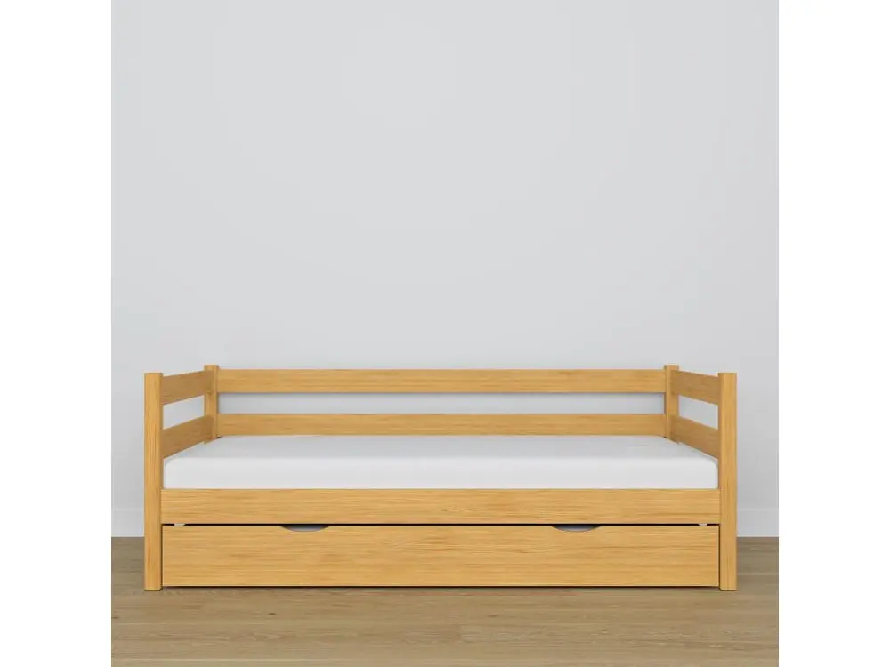 Chauffage de survie Lit banquette gigogne N01 Pin Naturel 90x190