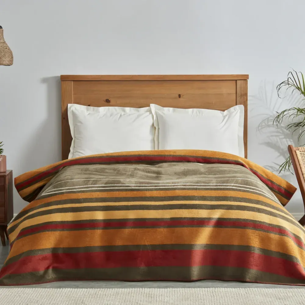 Karaca Home Nina Couverture en Coton Basique, Khaki